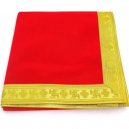 Aasan | Pooja Mat Aasan | Red Velvet Aasan Decorative Cloth for Multipurpose Pooja Decorations  20" x 40"