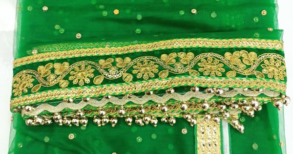 Border Chunari | Fancy Pooja Cloth/ Mata Puja Chunari (Border 40'' x 80'')