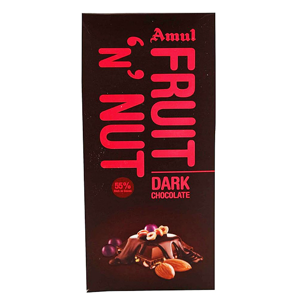 Amul Dark Chocolate Fruit 'n' Nut 55% Rich in Cocoa 150g