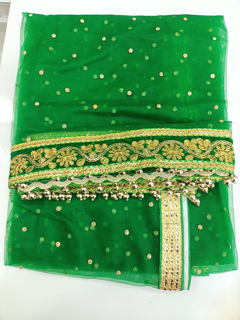 Border Chunari | Fancy Pooja Cloth/ Mata Puja Chunari (Border 40'' x 40'')