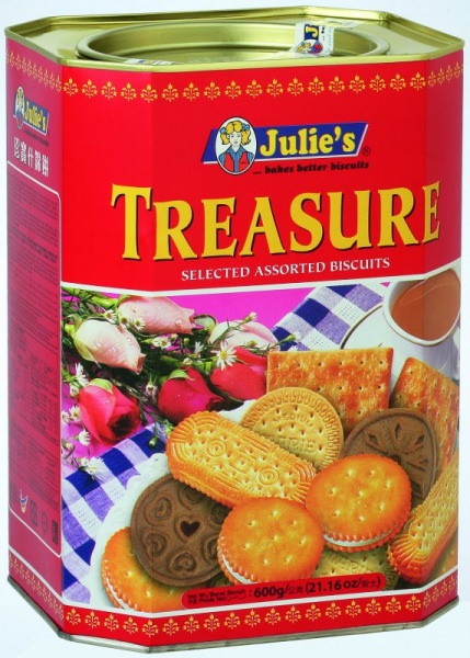 Julies Treasure Biscuit Tin 600G