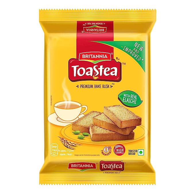 Britannia Toastea Premium Bake Rusk, 183g + 17g = 200g