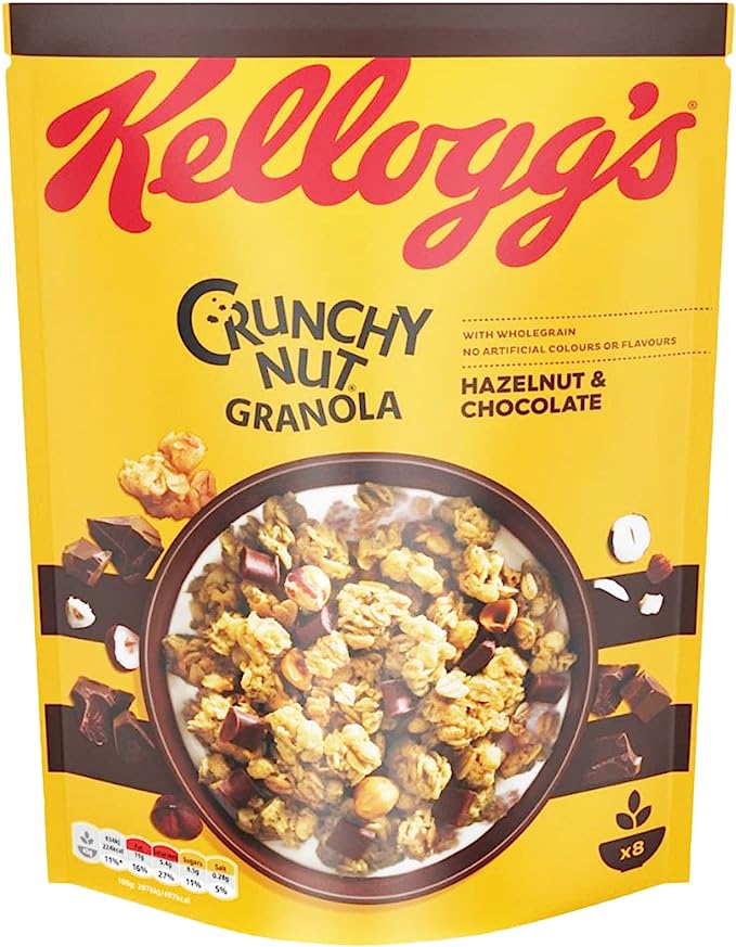 Kellogg's Crunchy Nut Cereal, Oat Granola Choco Hazelnut, 380g