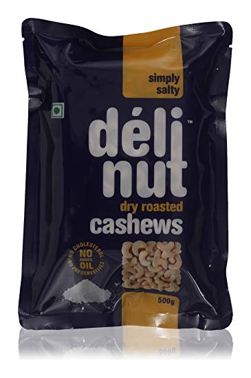 Delinut Roasted Cashews Simply Salted 500gm