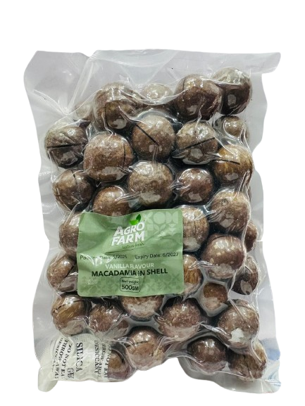 AGRO FARM MACADAMIA NUT WITH SHELL 500 GM