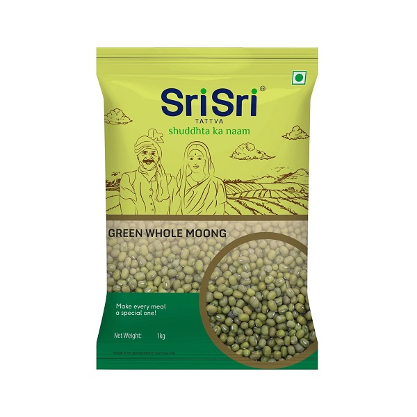 Sri Sri Green Whole Moong 1kg