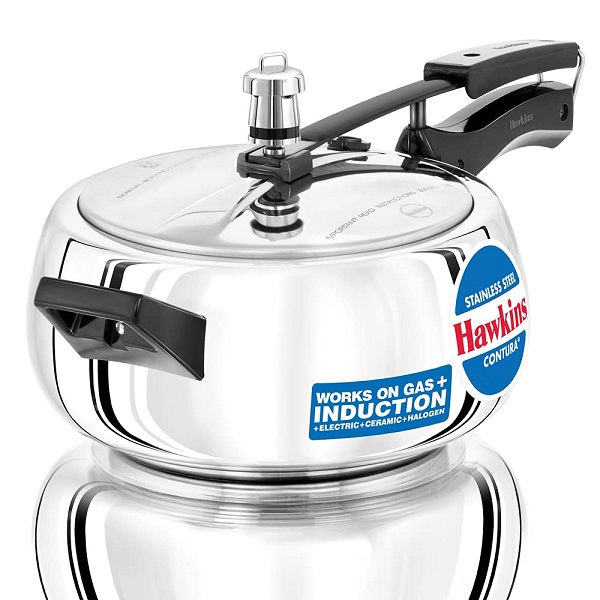 Hawkins Contura Stainless Steel Pressure Cooker 3.5L | Induction Compatible | SSC35