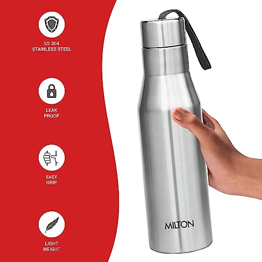 Milton Super 1000 Stainless Steel Water Bottle, 1000 ml Silver