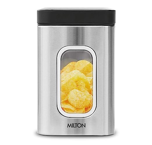 Milton Steel Clear Square Storage Jar, 2500 ml