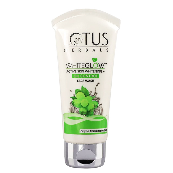 Lotus Herbals WhiteGlow Active Skin Whitening + Oil Control Face Wash 100g