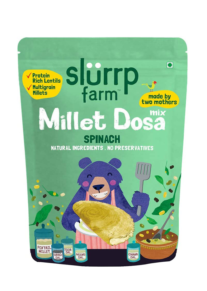 Slurrp Farm Millet Dosa Mix: Supergrains + Spinach 150 g
