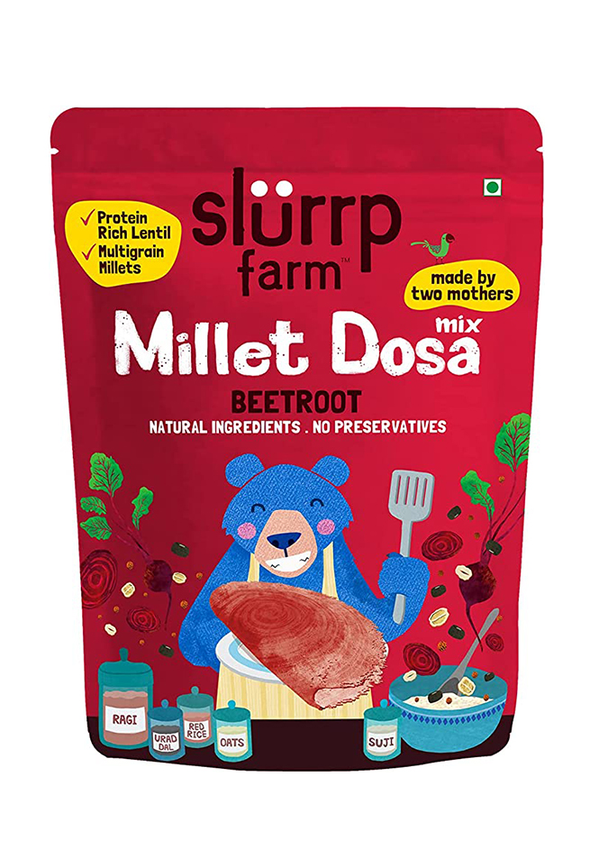 Slurrp Farm Millet Dosa Mix: Supergrains + Beetroot 150 g