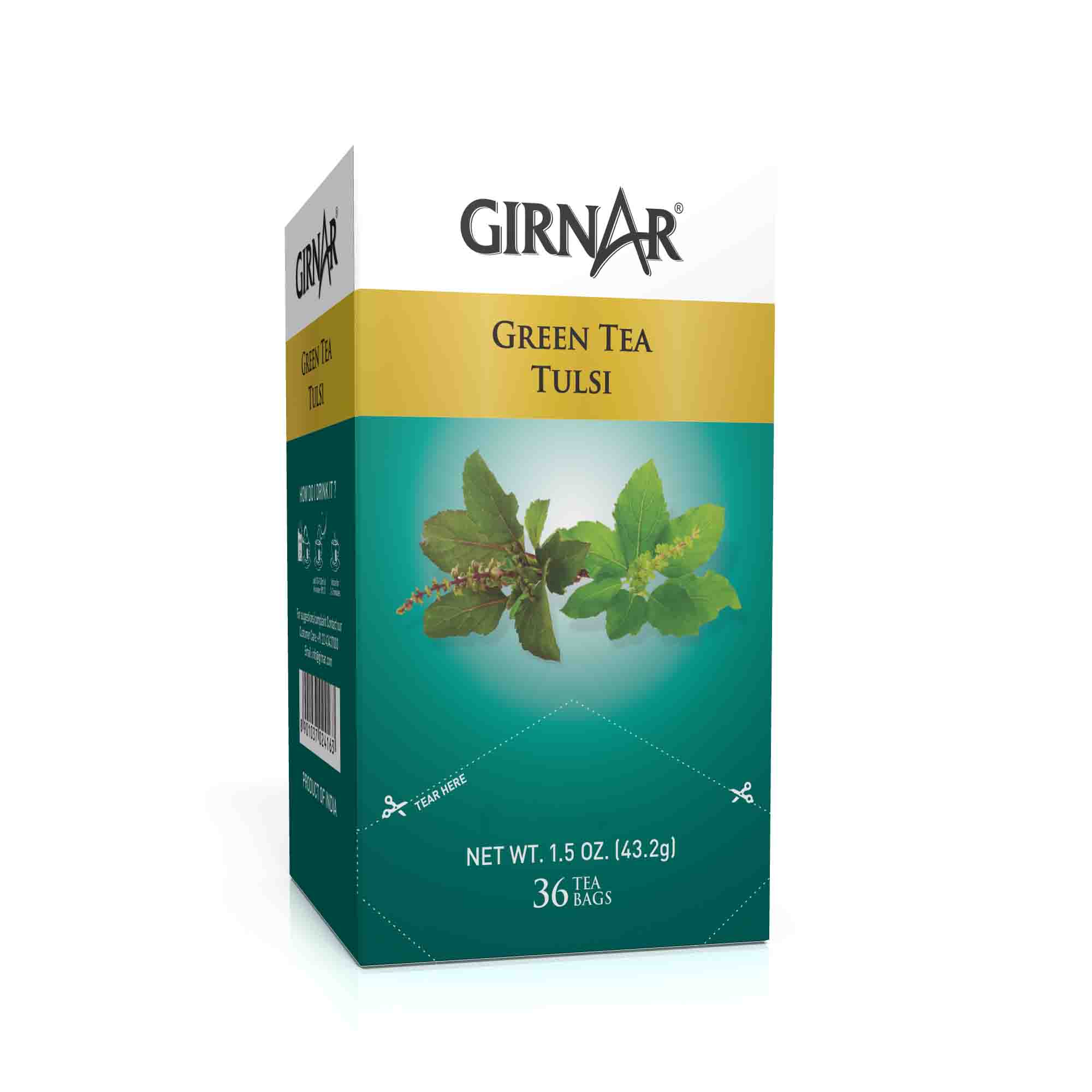 Girnar Green Tea Tulsi 36 Tea Bags