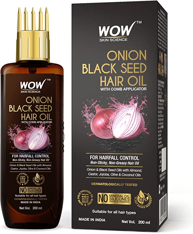 WOW Onion Black Seed Hair Oil for Natural Hair Care  200ml