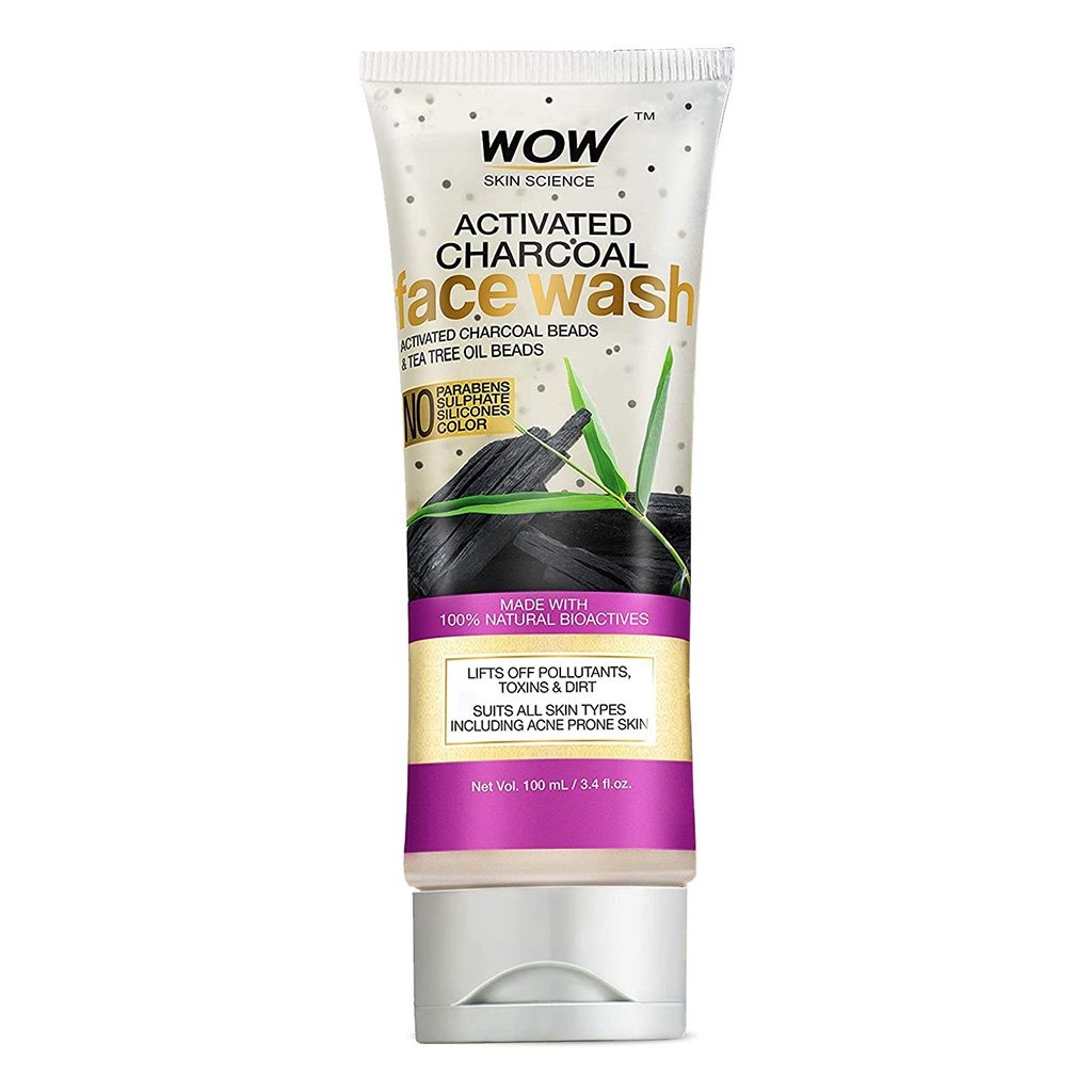 WOW Skin Science Activated Charcoal Face Wash - With Activated Charcoal & Tea Tree Oil, For All Skin Types 100ml