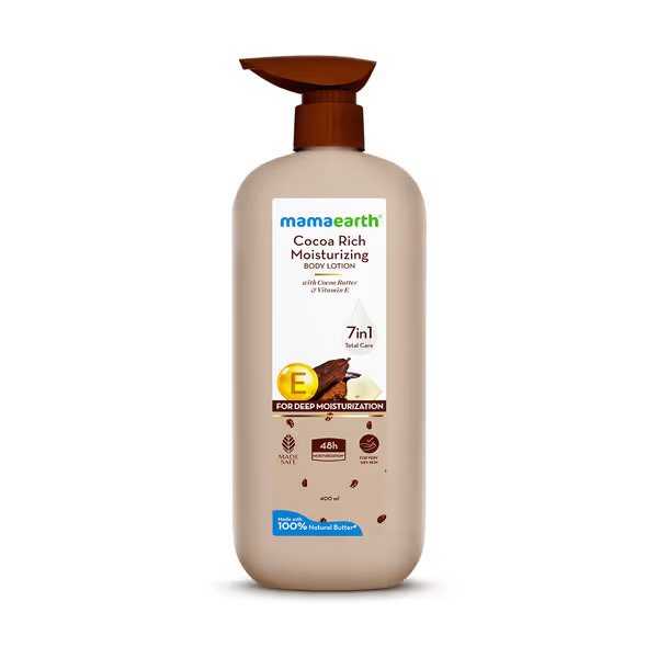 Mamaearth Cocoa Rich Moisturizing Body Lotion with Cocoa Butter & Vitamin E 7in1 Total Care 400ml