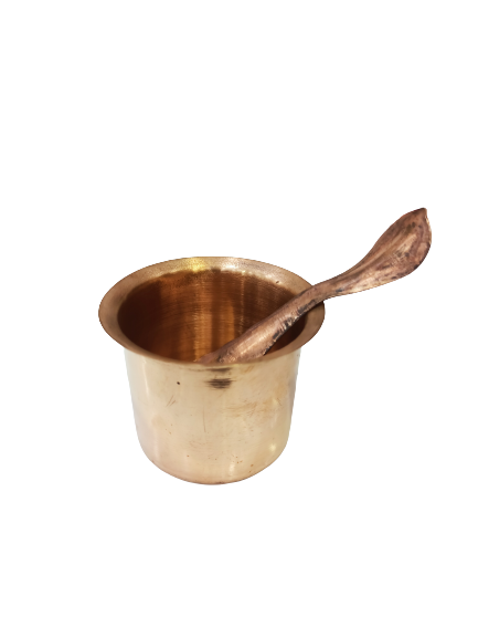 Copper Panchpatra with Spoon (Size 2)