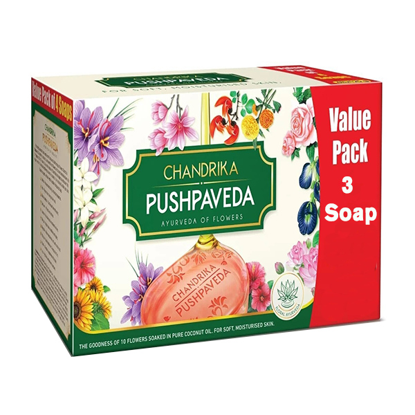 Chandrika Pushpaveda Soap 3 x 125gm