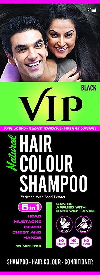 VIP Hair Colour Shampoo 5in1 Black 180ml