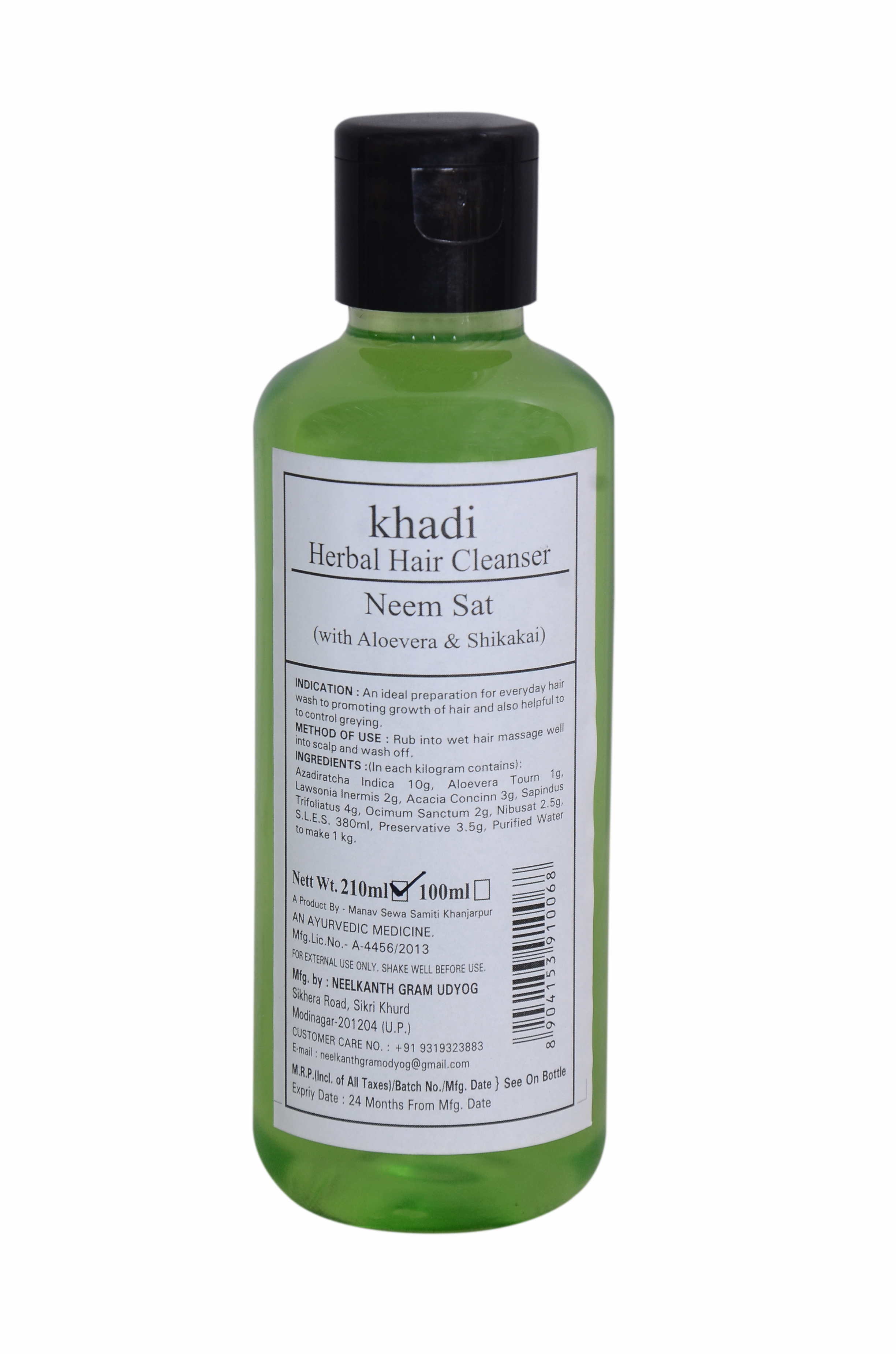 Khadi India Neem Sat Hair Cleanser 210Ml
