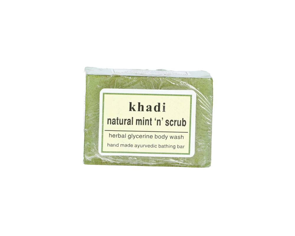 Khadi India Mint 'N' Scrub Soap 125Gm