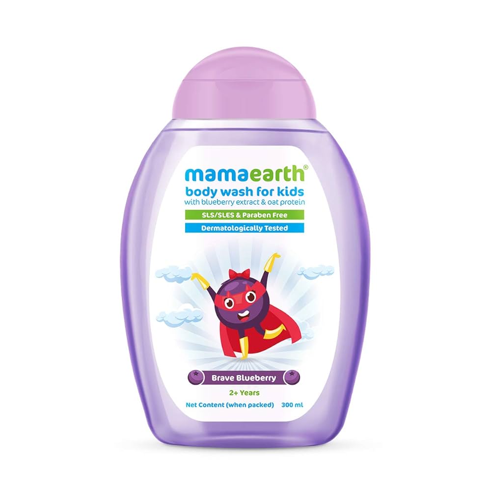 Mamaearth Body Wash for Kids with Blueberry Extract & Oat Protein 300ml ( For 2+ Years)
