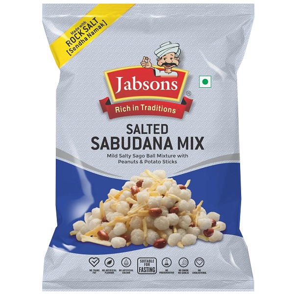 Jabsons Salted Sabudana Mix 180gm (Sendha Namak & Suitable for Fasting)